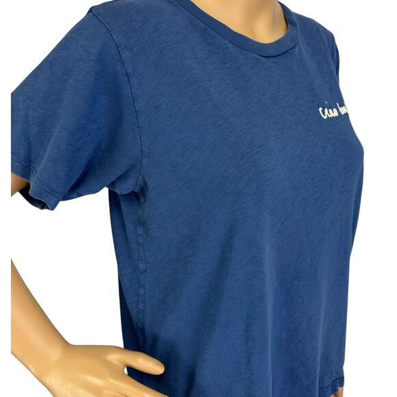 2/$30 J. Crew "Ciao Baby" Short Sleeve Cotton T-Shirt Blue AG839 Size M - Picture 11 of 13
